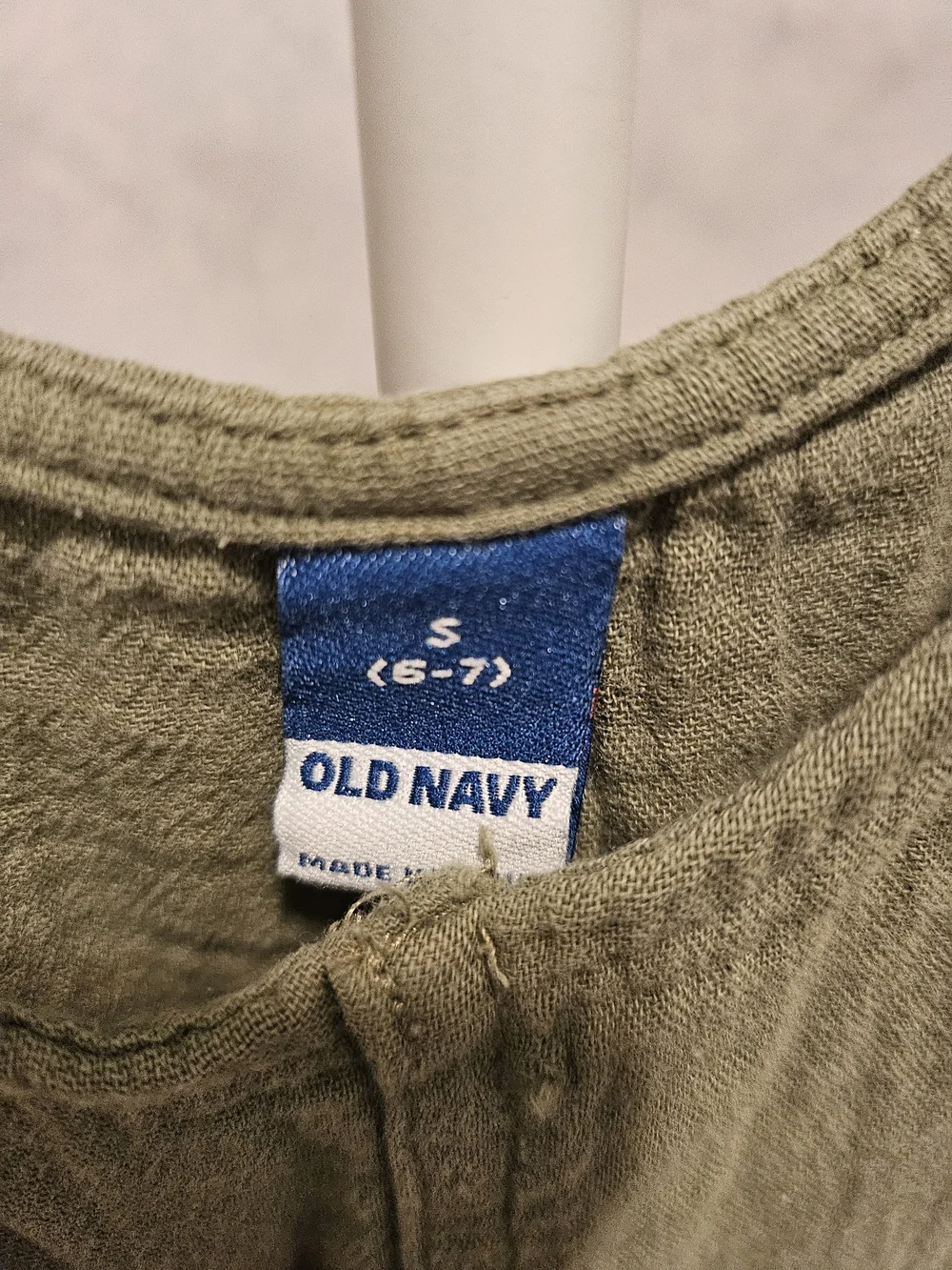 Girls (6-7) Old Navy Olive Green Sleeveless Textured Jumpsuit